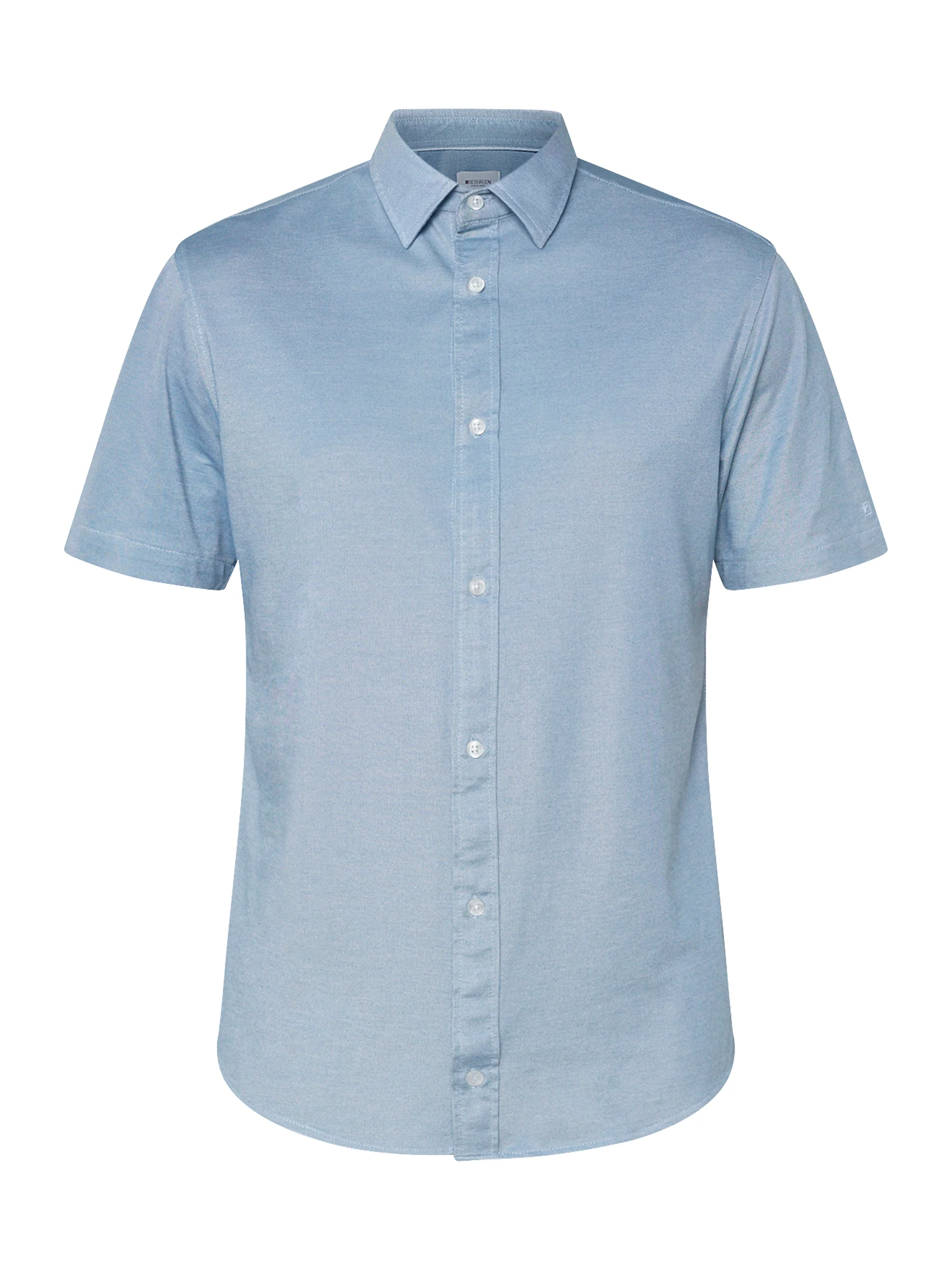 AMOS PIQUE SHIRT SS - BLUE MELANGE - Image 2