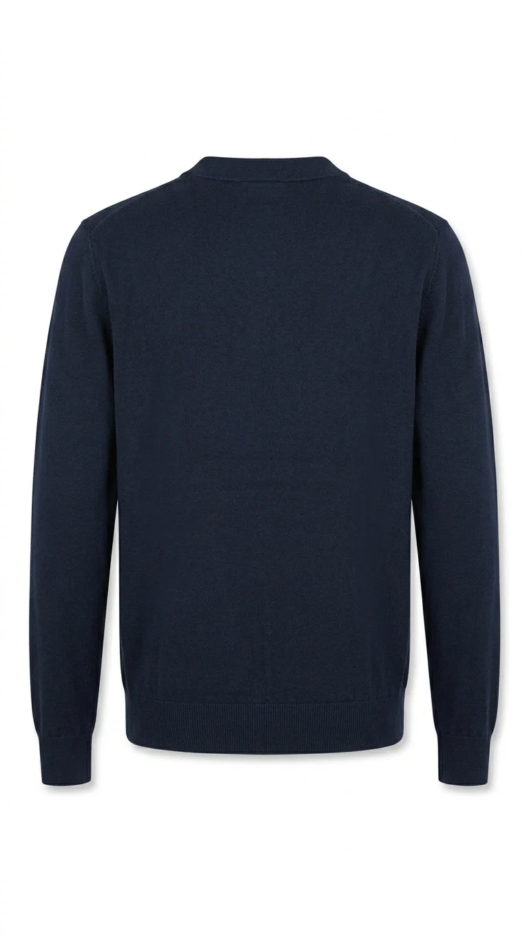 Jonah Langærmet Strikket Zip Polo - Navy - Image 5
